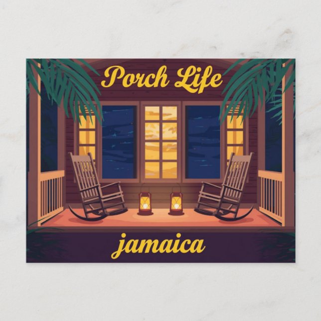 Jamaica Porch life evening  Postkarte (Vorderseite)