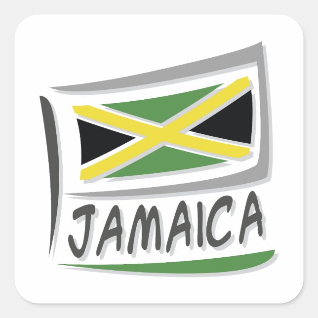 Jamaica Pride X Flag Quadratischer Aufkleber (Vorderseite)