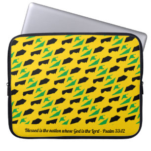 JAMAICA Psalm 33:12 Selig Nation Yellow Laptop Laptopschutzhülle