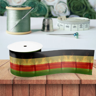 Jamaica Rasta Colors Caribbean Island Name Satinband