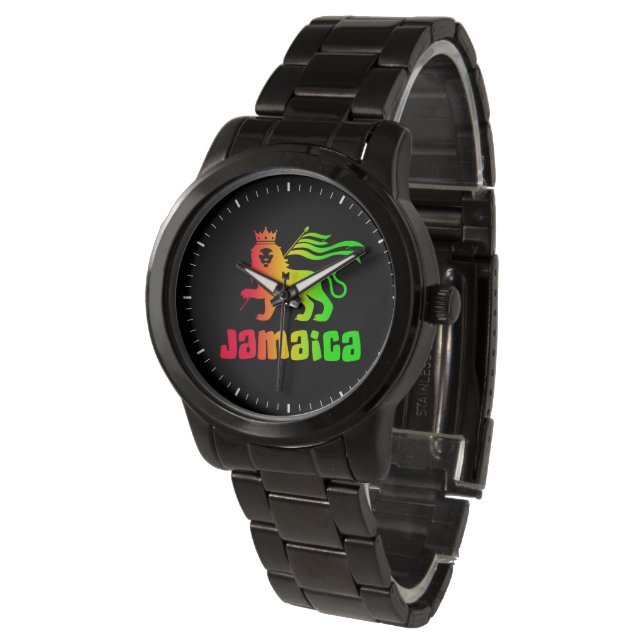 Jamaica Rasta Lion Armbanduhr (Schrägansicht)