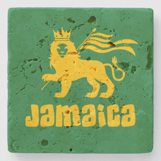 Jamaica Rasta Lion   Steinuntersetzer (Vorderseite)