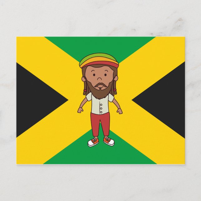Jamaica Rasta Man Country Flag Postcard Gift Idee Postkarte (Vorderseite)