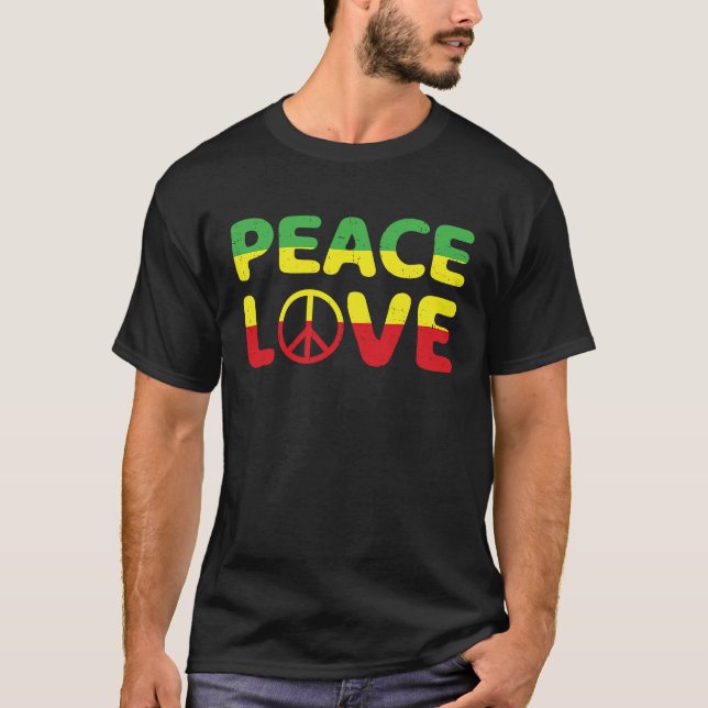 Jamaica Reggae Music Rasta Pride Peace Liebe 2 T-Shirt (Vorderseite)
