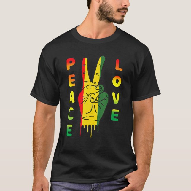 Jamaica Reggae Music Rasta Pride Peace Lov T-Shirt (Vorderseite)
