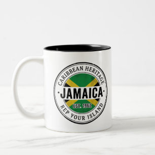 Jamaica-Reisepass-Stempel   Karibisches Erbe Zweifarbige Tasse