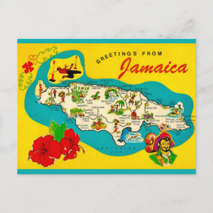 Jamaica Retro Karte Postkarte