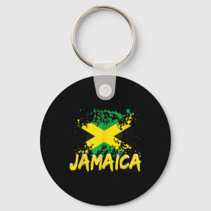 Jamaica Retro Vintag Watercolor Sport Jamaica F Schlüsselanhänger
