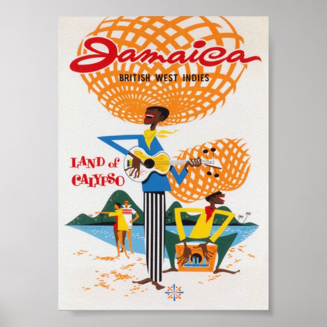 Jamaica Retro Vintage Travel Poster (Vorne)
