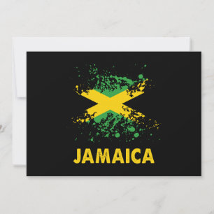 Jamaica Retro Wasserfarben Jamaikanische Flagge Einladung