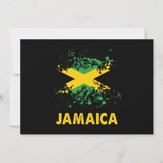 Jamaica Retro Wasserfarben Jamaikanische Flagge Einladung (Vorderseite)