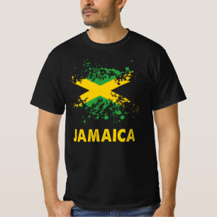 Jamaica Retro Wasserfarben Jamaikanische Flagge T-Shirt