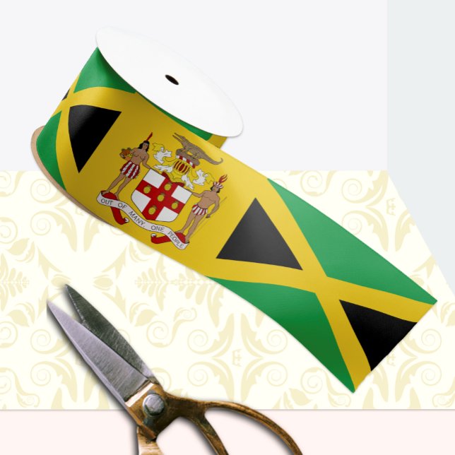 Jamaica Ribbon, Emblem, patriotisch, jamaikanische Satinband (Von Creator hochgeladen)