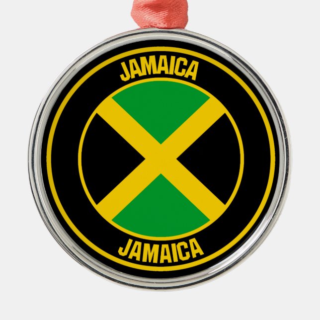 Jamaica Round Emblem Ornament Aus Metall (Vorne)