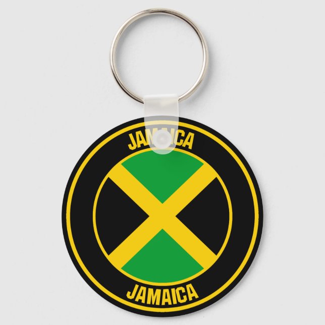 Jamaica Round Emblem Schlüsselanhänger (Vorderseite)
