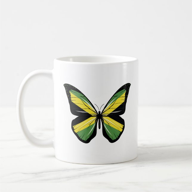 Jamaica-Schmetterlingsflagge Kaffeetasse (Links)