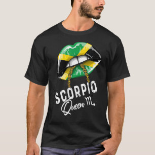 Jamaica Scorpio Queen Zodiac Birthday Jamaican Fla T-Shirt