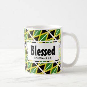 JAMAICA Scripting Patriotic White Jamaican Flag Kaffeetasse