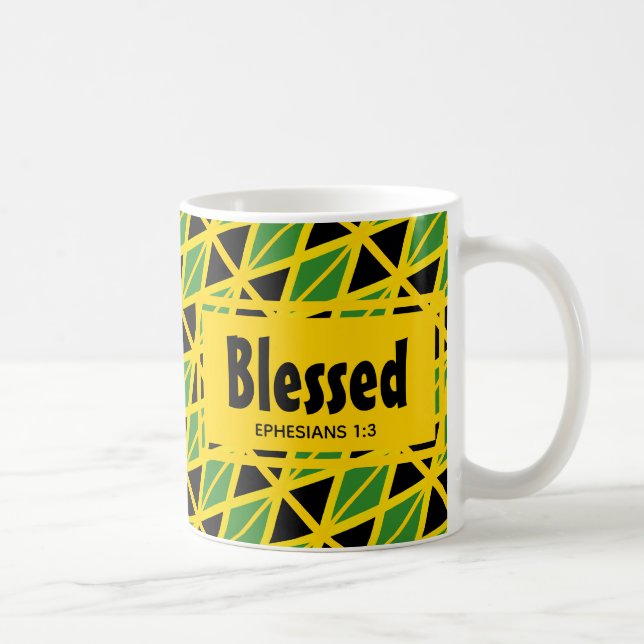 JAMAICA Scripting Patriotic Yellow Jamaican Flag Kaffeetasse (Rechts)