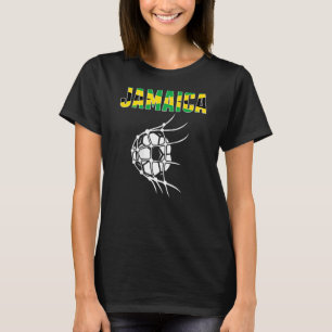Jamaica Soccer Ball im Netz Unterstützung Jamaikan T-Shirt
