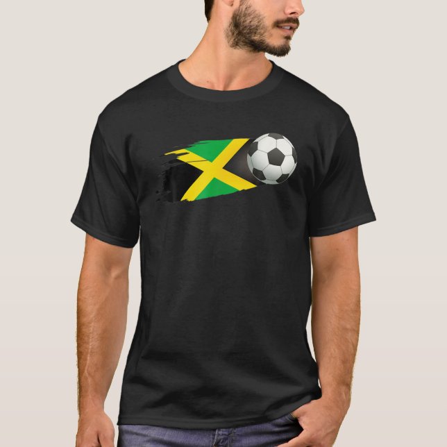 Jamaica Soccer Ball Jamaica Flag Jersey - Jamaikan T-Shirt (Vorderseite)