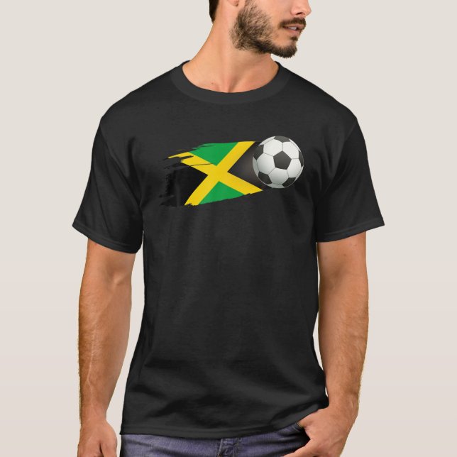 Jamaica Soccer Ball Jamaica Flag Jersey - Jamaikan T-Shirt (Vorderseite)