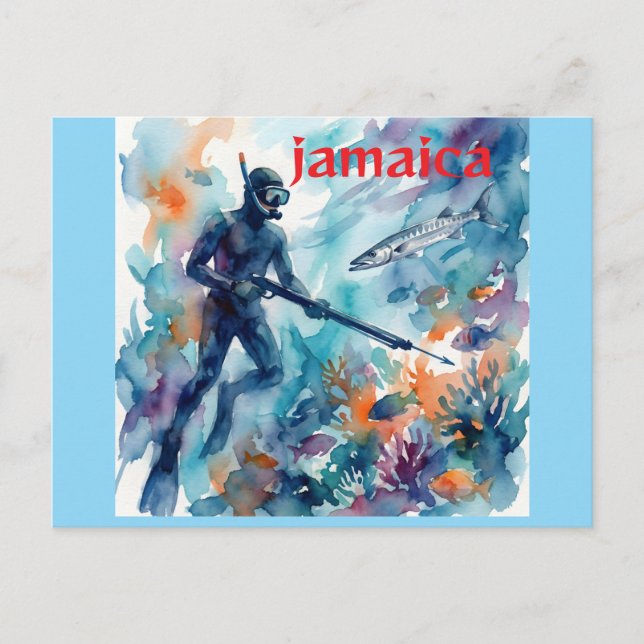 Jamaica spearfishing postkarte (Vorderseite)