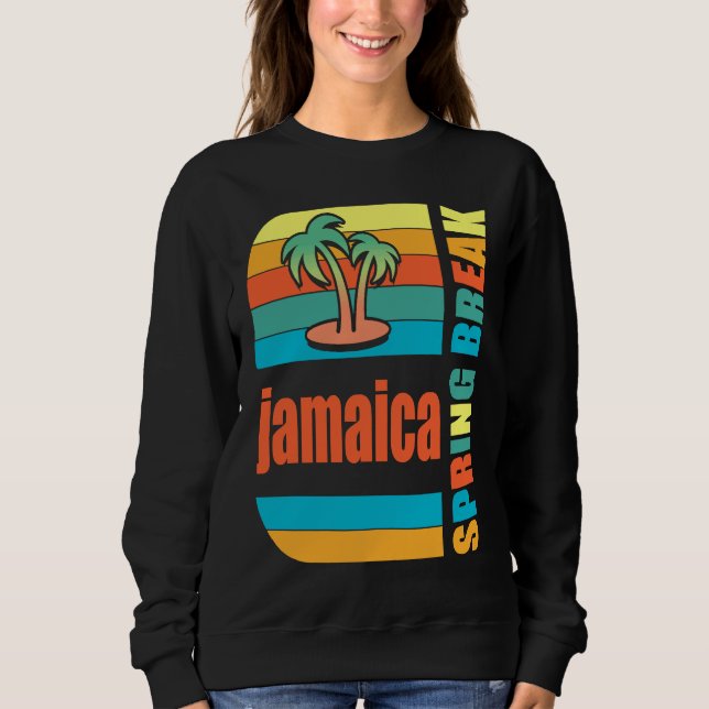 Jamaica Spring Break High School Retro Beach Graph Sweatshirt (Vorderseite)