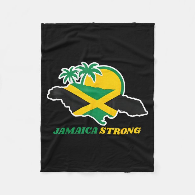 Jamaica Strong I Love Jamaican Flag Heart Women Me Fleecedecke (Vorderseite)