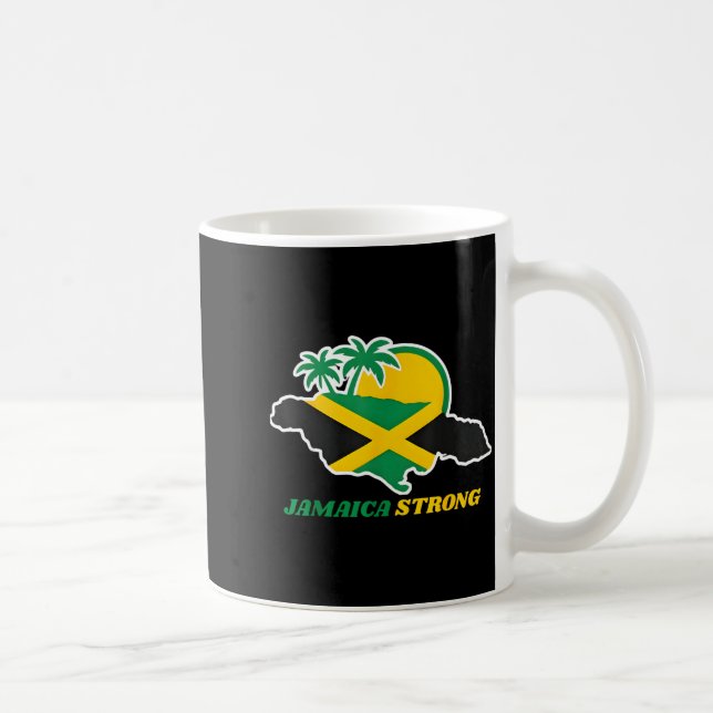 Jamaica Strong I Love Jamaican Flag Heart Women Me Kaffeetasse (Rechts)