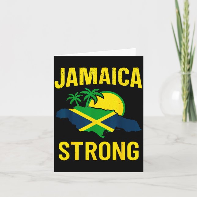 Jamaica Strong I Love Jamaican Flag Heart Women Me Karte (Vorderseite)