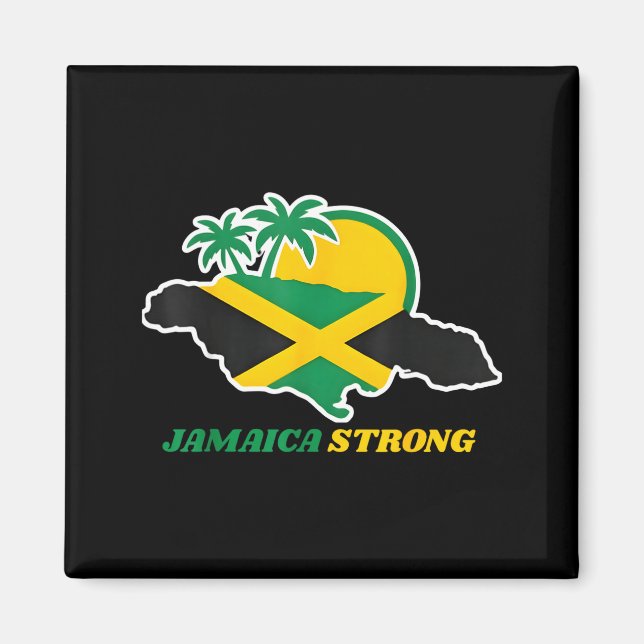 Jamaica Strong I Love Jamaican Flag Heart Women Me Magnet (Vorne)