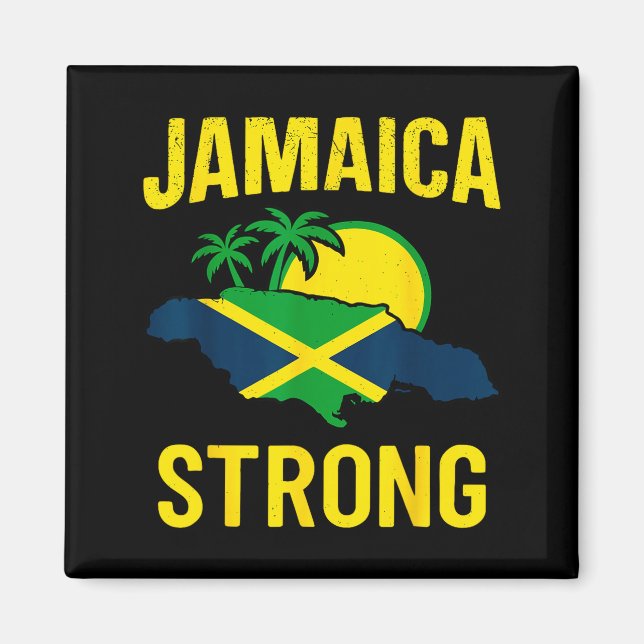 Jamaica Strong I Love Jamaican Flag Heart Women Me Magnet (Vorne)
