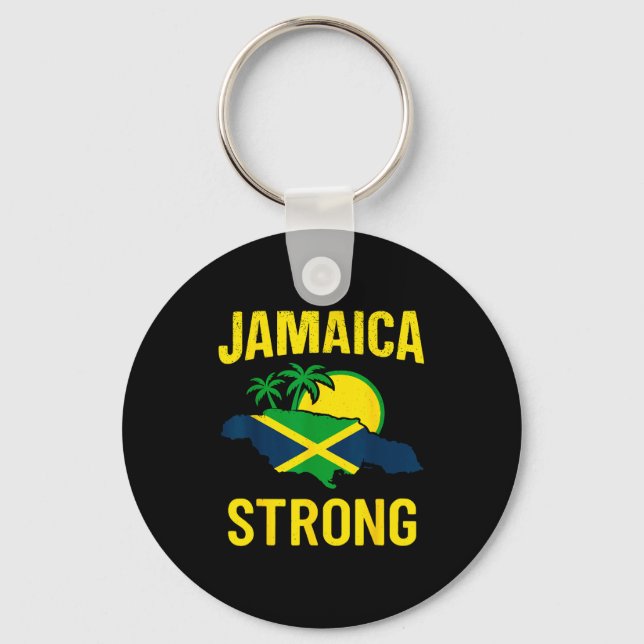 Jamaica Strong I Love Jamaican Flag Heart Women Me Schlüsselanhänger (Vorderseite)