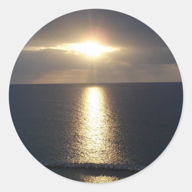 Jamaica Sunset Runder Aufkleber (Vorderseite)