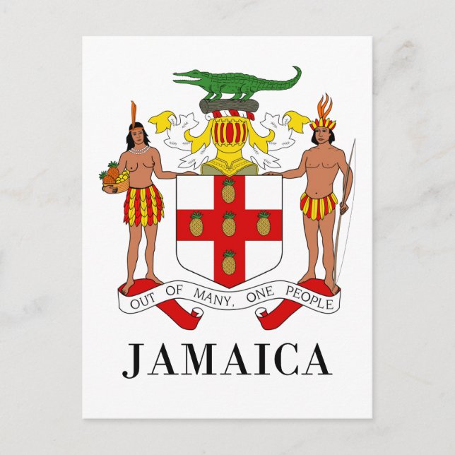 JAMAICA - Symbol/Wappen/Fahne/Farben/Emblem Postkarte (Vorderseite)