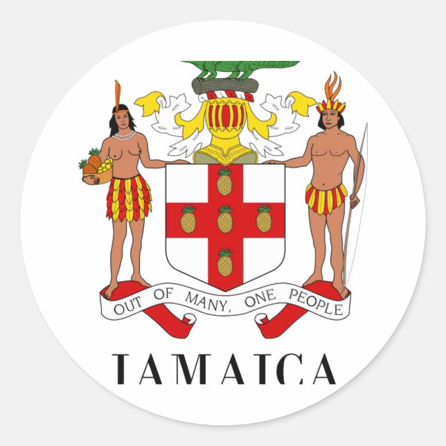 JAMAICA - Symbol/Wappen/Fahne/Farben/Emblem Runder Aufkleber (Vorderseite)