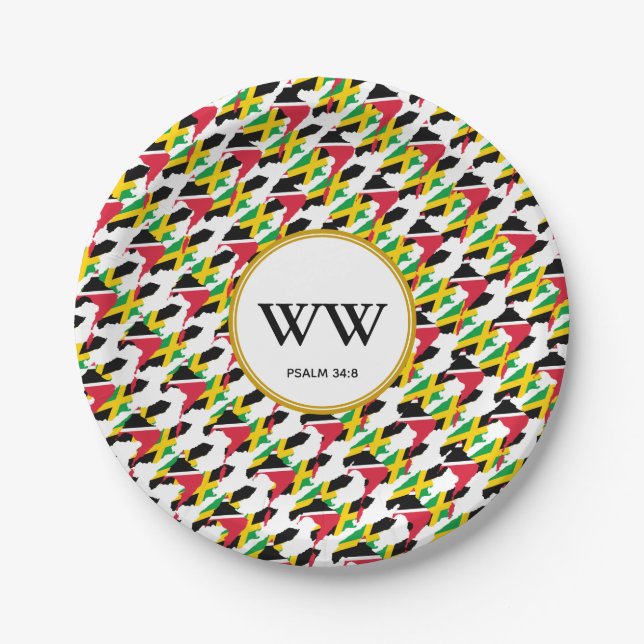 JAMAICA TRINIDAD Dual Heritage Party Pappteller (Vorderseite)