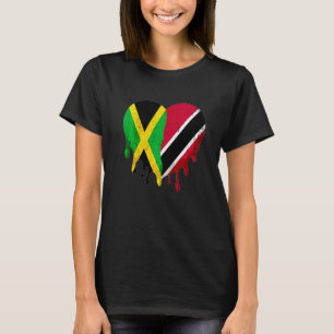 Jamaica Trinidad & Tobago Flag Herz Grown Patriot T-Shirt