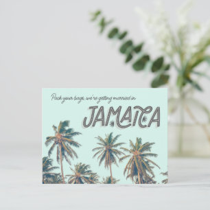Jamaica Tropical Beach Hochzeit Save the Date Ankündigungspostkarte