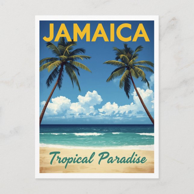 Jamaica Tropical Paradise Vintage Beach Travel Postkarte (Vorderseite)