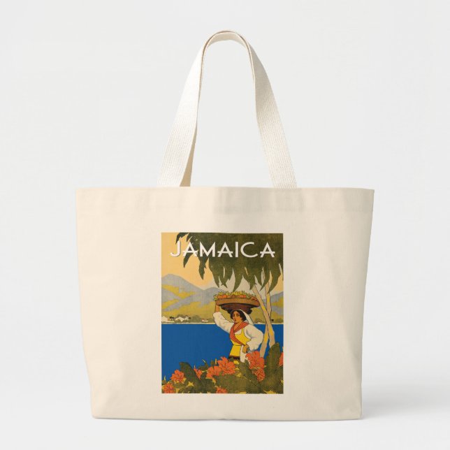 Jamaica Vintage Stil Jumbo Stoffbeutel (Vorne)