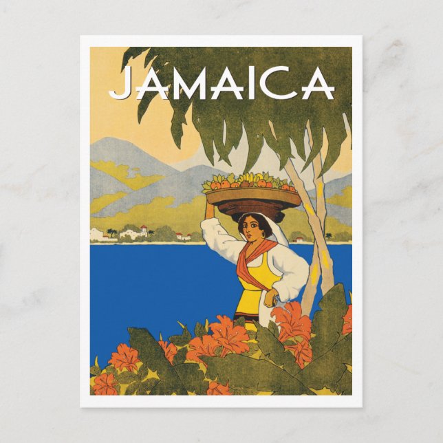 Jamaica Vintage Stil Postkarte (Vorderseite)