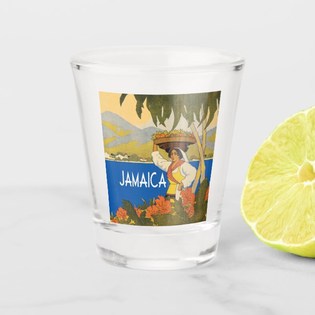 Jamaica Vintage Stil Schnapsglas (Vorderseite)