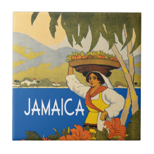 Jamaica Vintage Style Illustration Fliese
