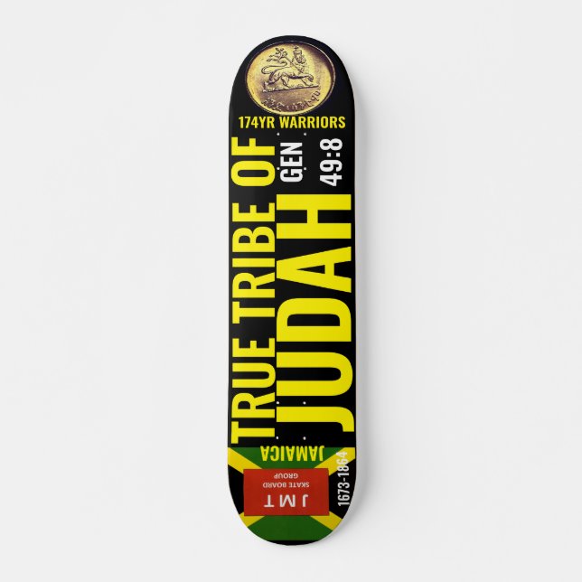 JAMAICA WAHRE TRIBE DER JUDAH Skateboard, 7¾" Deck Skateboard (Vorne)