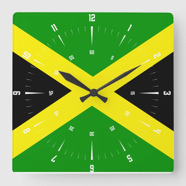 Jamaica-Wanduhr Quadratische Wanduhr (Vorderseite)