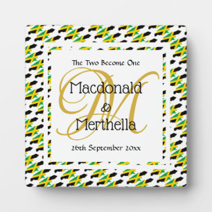 JAMAICA Wedding Keepake Geschenk Custom Monogram Fotoplatte