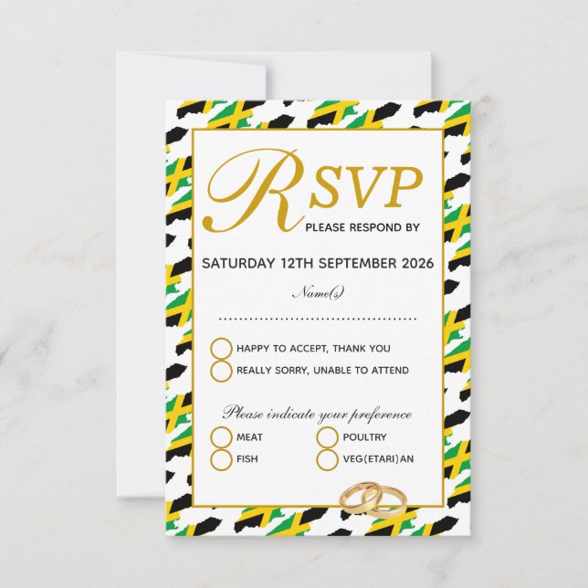 JAMAICA Wedding RSVP Response Card (Vorderseite)