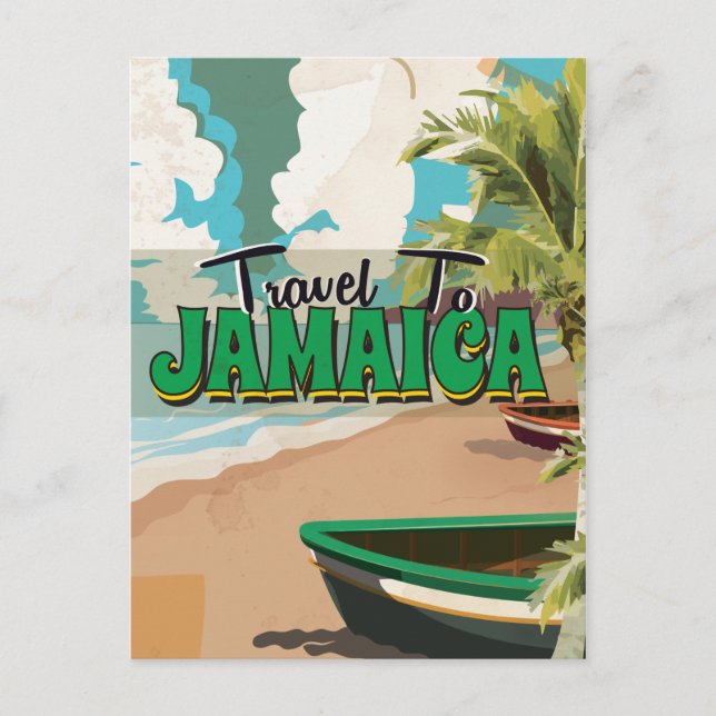 Jamaica Wedding Vintage Travel Poster Postkarte (Vorderseite)